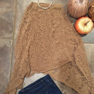 Asymmetrical crochet poncho